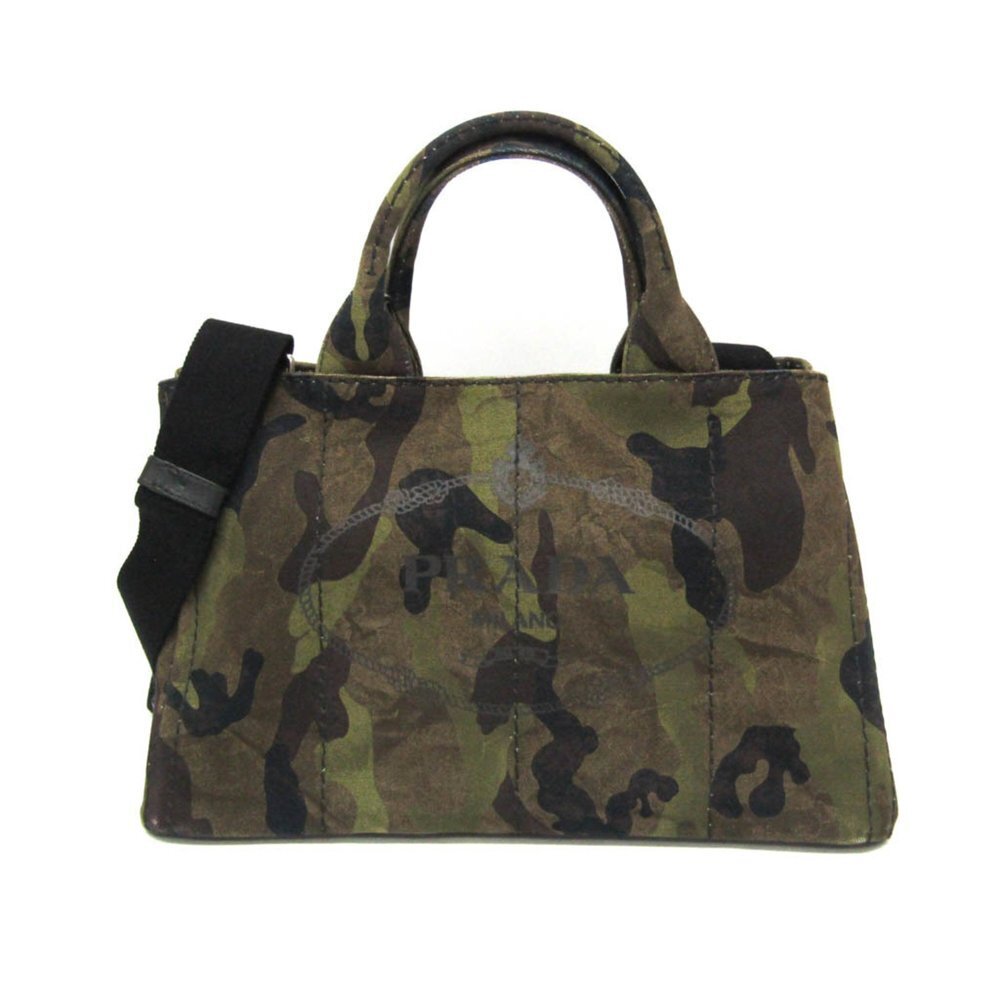PRADA Brown Canvas Shoulder Bag